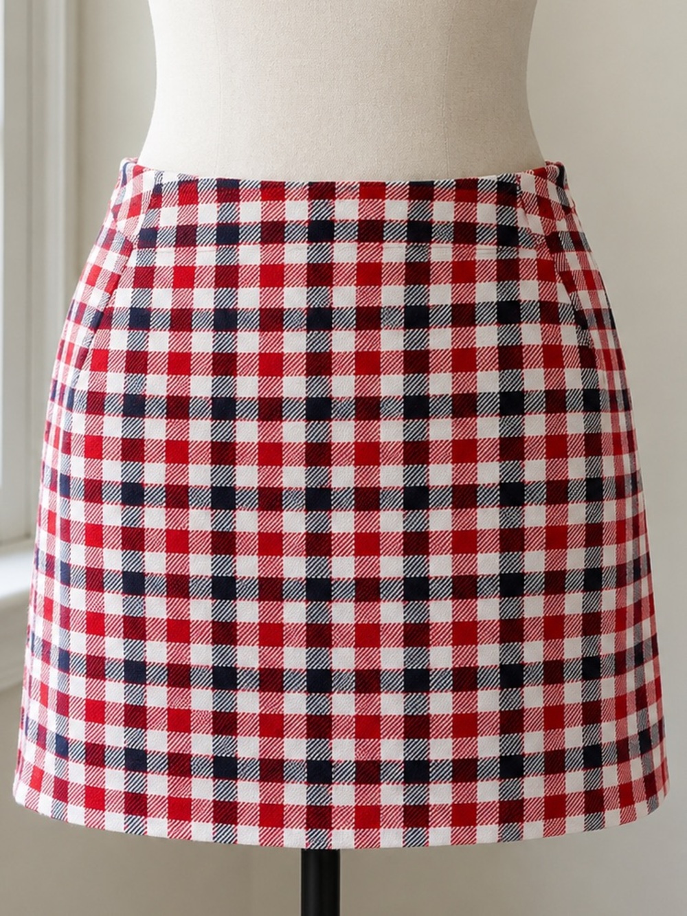 Tory Sport Plaid Golf Tennis Skort Medium Red White Navy Performance Skirt EUC
